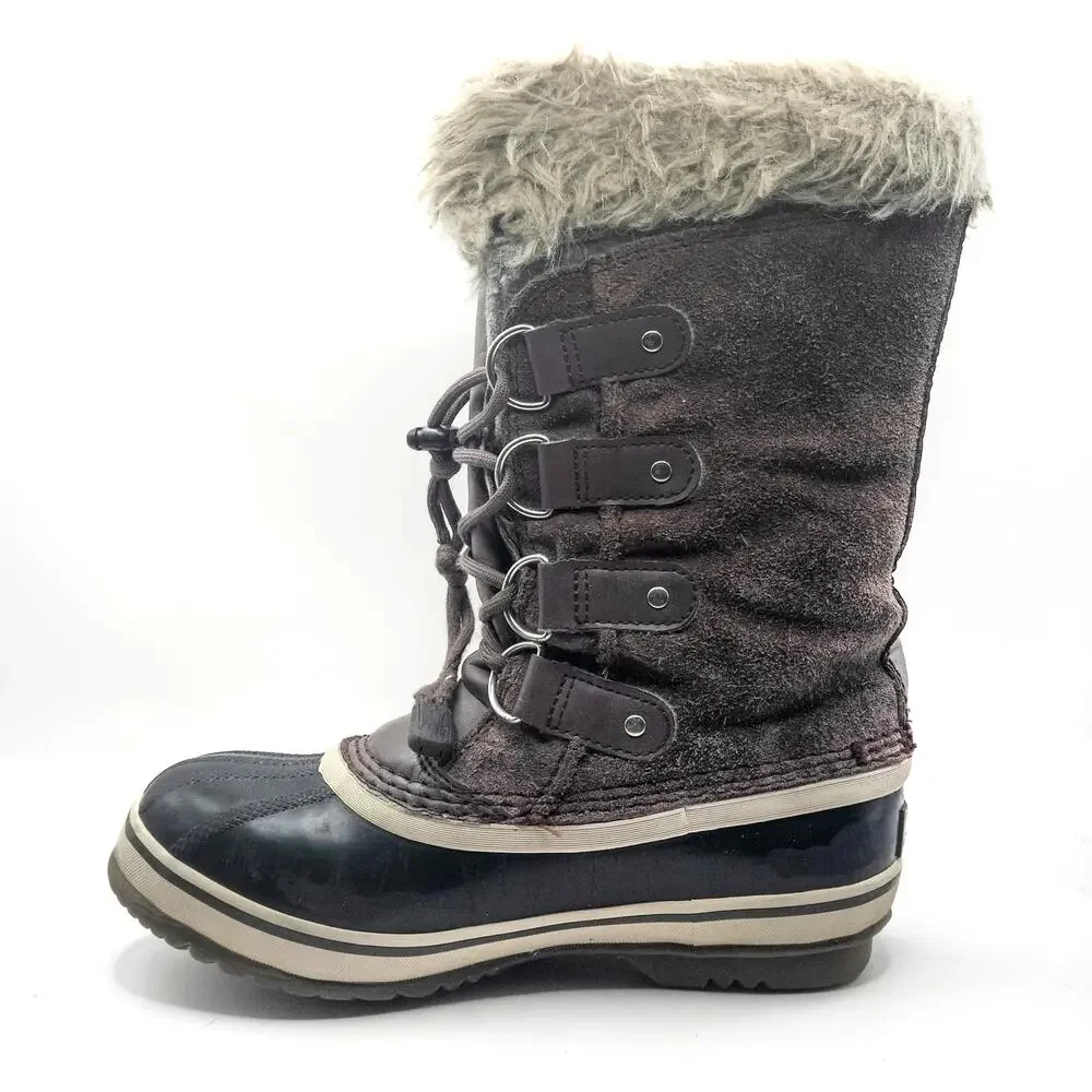 Sorel Winter Boots Kids Size 3 Brown Cozy Rustic Cabin Outdoor